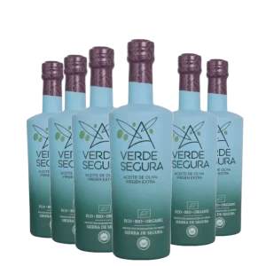 VERDE SEGURA O,500 L ACEITE DE OLIVA VIRGEN EXTRA DENOMINACION DE ORIGEN SIERRA DE SEGURA RECOLECCION TEMPRANA ECOLOGICO